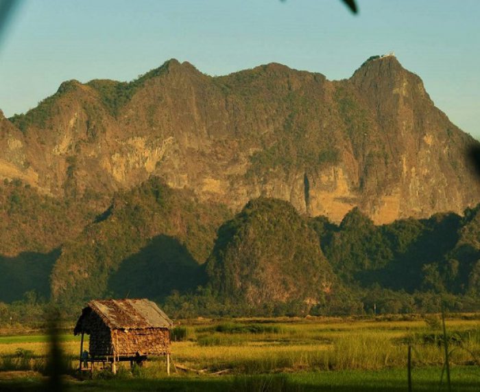 Myanmar-Hpaan-Mount-Zwekabin-View-Paddy-Fields